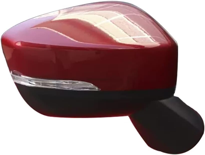 Left/Right Car Door Rearview Mirror Assembly for Mitsubishi Eclipse Cross 2018 2019 2020 2021, Automatic Folding Exterior Doors Rearview Side Mirrors,Red-Right