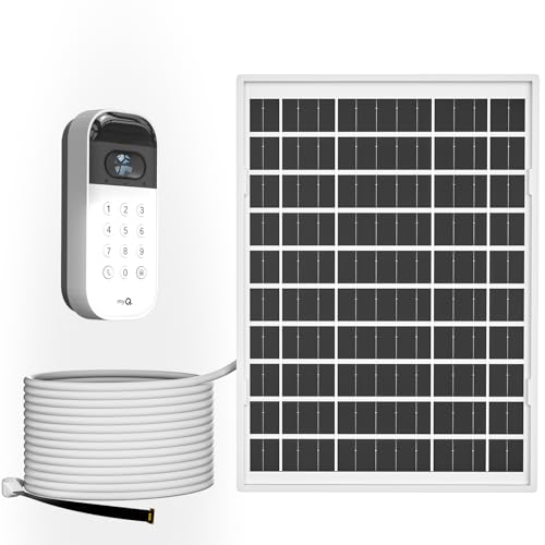 iTODOS 6W Solar Panel for myQ Smart Garage Door Video Keypad,16.4Ft Outdoor Power Charging Cable and...