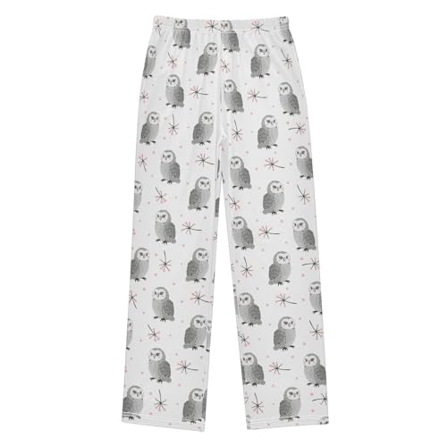 Owl Dandelion Boys Long Pants Soft Trousers Elastic Waist Kids Lounge Bottoms with Pockets S-XL
