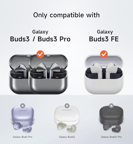 Image of SURITCH for Samsung Galaxy Buds 3 Pro (2024) / Buds 3 (2024) / Buds3 FE (2025) Case, Magnetic Bumper Cases, Rugged Shockproof Protective Covers with Carabiner & Cleaning Kit & Removal Tool, Green