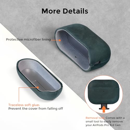 Image of for AirPods Pro 3 Case 2025, Handcrafted Crazy Horse Leather Cover | Top Grade Vintage Protective Case with Lanyard, Unique Patina, MagSafe Ready,Compatible with Apple AirPods Pro 3rd Generation