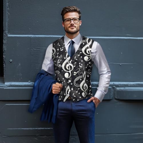 Men’s Casual Suit Vest V Neck 4 Button Business Dress Vest Slim Fit Waistcoat Oversized Vests Jackets S-4XL4