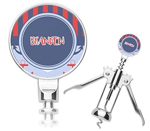 Personalized Classic Anchor & Stripes Corkscrew