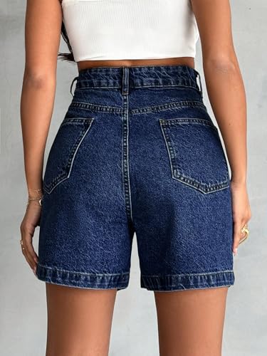 Image of Shasmi Girl's & Women's High Waisted Denim Shorts, 2025 Fashion Vintage Wash, Straight Cut (Short 234)