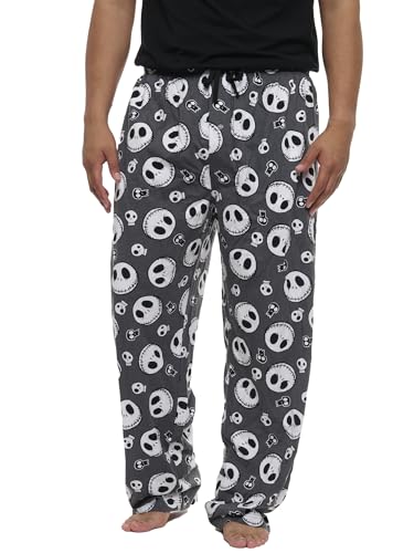 Image of Disney Mens Lounge Pants Pajama Bottoms Jack Skellington Mickey Mouse