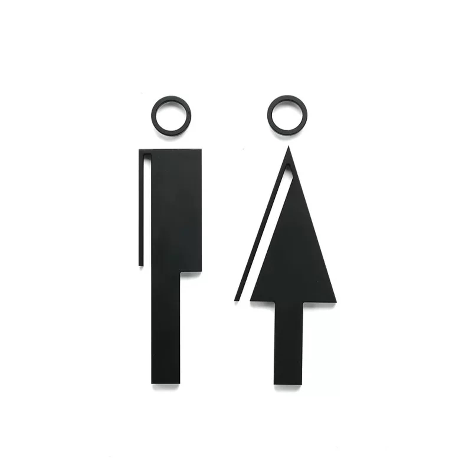 Restroom Sign - Bathroom Signs for Office or Business, Bathroom and Toilet Door or Wall Decor(Black)