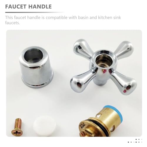 Angoily Wasserhahn Griff Ersatz 2 Stück Wasserhahn Knopf Ersatz 1/2 Zoll Zapfengriff Aus Messing Und Edelstahl