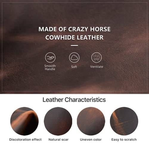 Catapurus Electronic Organizer Bag, Top Grain Leather, Retro Vintage Design, Fully Handmade, Portable Travel Electronic Accessories Storage Cases For Phone, Cables, Chargers, Hard Drive, Cards, Airtag #TOP7