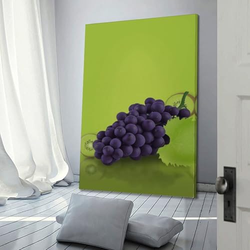Décoration murale moderne fruits violets grand format salon