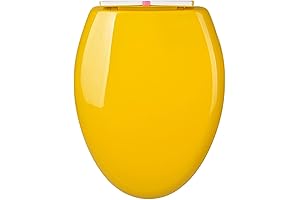 Elongated Yellow Toilet Seat with EasyClean Concealed Hinges