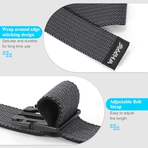 Image of WHIPPY Mens Elastic Stretch Belt Unisex Adventure Web Belt for Women Men with Non-Metal Buckle Adjustable Belts