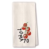 RZQIJ Tomato Print Cute Kitchen Towels - “Tomato” Christmas Kitchens Towels, Kitchen Towel Set, Baker Gifts, Perfect Housewarming Gifts, Polyester Tea Towel for Cooking & Drying. 16