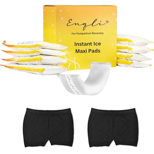 Image of ENQLI Perineal Ice Packs for Postpartum Care| 8 Postpartum Ice Packs Disposable + 2 Disposable Underwear | Perineal Cold Pack| Postpartum Cooling Pads |Instant Ice Maxi Pads Postpartum| Padsicles