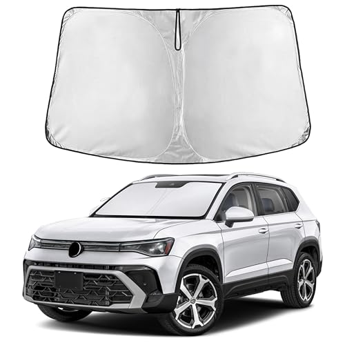 Image of EcoNour Windshield Sunshade Compatible for Volkswagen VW Taos 2022-2024 2025 2026, Sun Visor for Front Windshield & Window Sun Shade Cover, UV Heat Blocker & Protector, Car Accessories