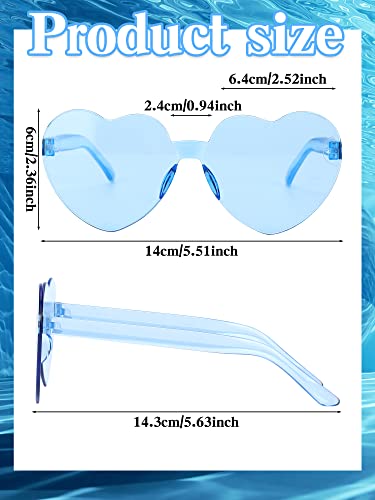 Geyoga 24 Pairs Heart Sunglasses Bulk Heart Shaped Sun Glasses Rimless Eyeglass for Women Men Party2