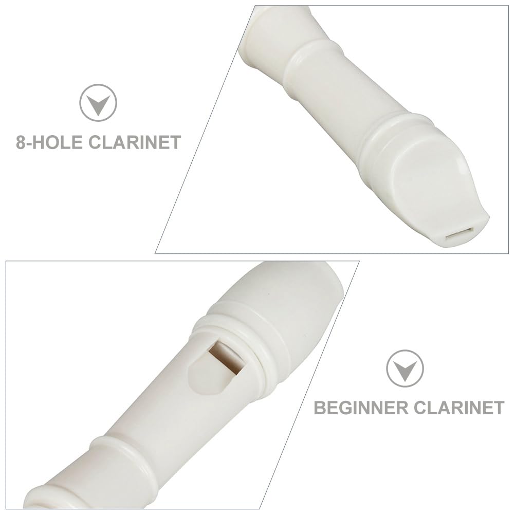 UPKOCH Clarinettes Enfants 8 Trous Ensemble 4 Instruments À Vent En RéSine LéGer Compact Pour Pratique Musicale DéButants Avec BâTon De Nettoyage