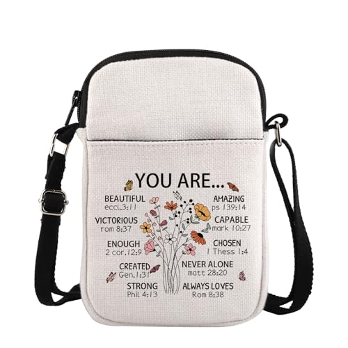 Christian Merch Gift Religion Bible Verse Crossbody Bag for Christian Faith Based Bag Religious Gifts Bapitism Gift (YOU ARE Cross)