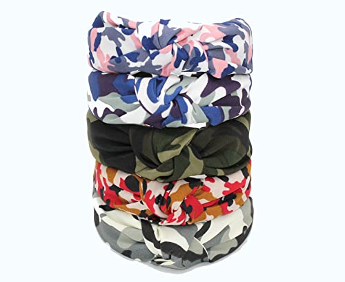 Yetasi Headbands For Women Knotted Headband For Women Green Camo Is Chic. Top Knot Headband Designer Is Unique. Fashion Headbands With Knot Head Band thumb #6