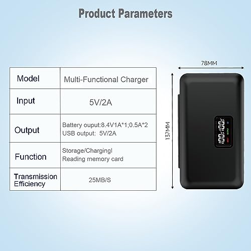 LP-E6 LCD Caricabatterie con porta di tipo C per