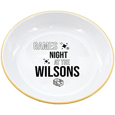 aztex Personalised Enamel Family Games Night Snack Bowl Cover