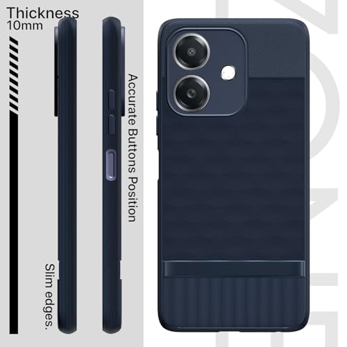 Image of Pikkme Back Cover for Realme C61 / Realme Narzo N61 Camera Protection 3D Hexa Cube Design Silicone Protective Bumper Case (Blue)