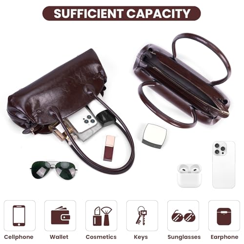 Shoulder Bags for Women Vintage Brown Purse Fall Handbag Faux Leather Hobo Tote Handbag Trendy Medium Shoulder Bag4