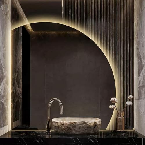 ZYBOWAYL ���_�����~LED�o�X���[���~���[ �^�b�`�X�C�b�`�t�� �o�b�N���C�g�Ǌ|�������~���[ �Ɩ�LED�t���t���[�����X�������ϋ� �܂�~�߃X�}�[�g�Ǐ��苾 �h��HD ���邳����(Left Under Cut,90cm/36")