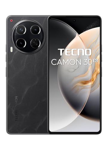 Smartphone Tecno Camon 30 5G 256GB, Tela AMOLED 6.78' FHD+, Câmera Tripla 50MP, Bateria 5000mAh, Carregamento Rápido 70W, Android 14, Dual Chip – Preto
