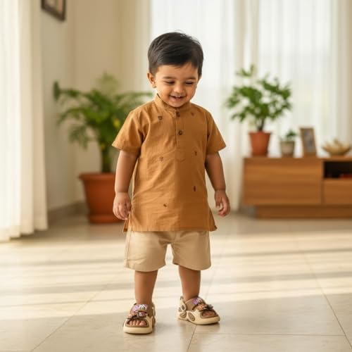 Image of GLJ Kids Comfort Clogs Sandals for Boy and Girl, 1 to 14 Years, Two-Strap Design, Easy to Wear Slip On, Dust and Waterproof, 1100