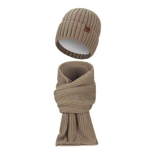 Ensemble écharpe bonnet homme d'hiver 3 en 1 thermique doublé polaire