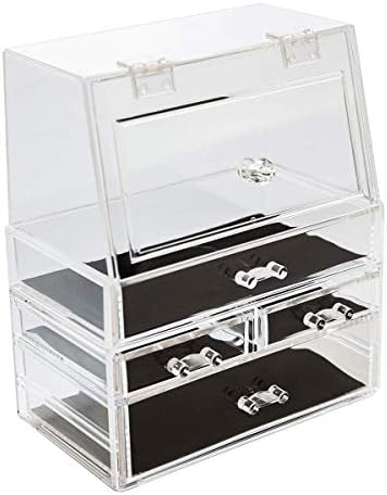 Zerria Makeup Organizer Transparent Organizer Cosmetic Storage Box Dustproof