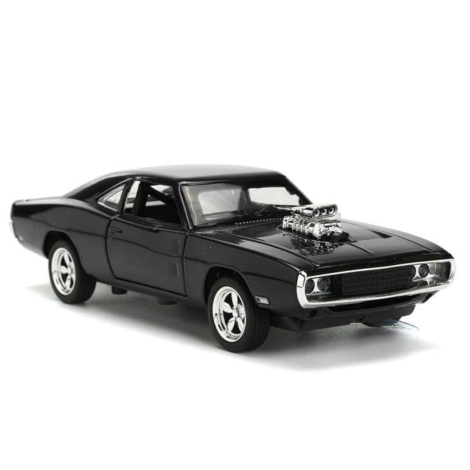 Image of Kids Model 1:32 FF8 Die Cast Metal Car Pull Back Action Opening Doors with Realistic Engine Sound Lights Toy Car Gift for Boys - Black