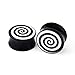 Awinrel Checkered and Spiral Saddle Ear Gauges Set UV Acrylic Ear Plugs Tunnel Stretcher Expander Body Piercing Jewelry 4 Pieces 3/4