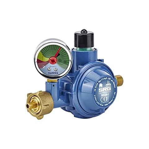 Rotarex Niederdruckregler (2-stufig) 50 mBar für Grill und Heizung mit Manometer zur Restgasanzeige und Leckagekontrolle Cover