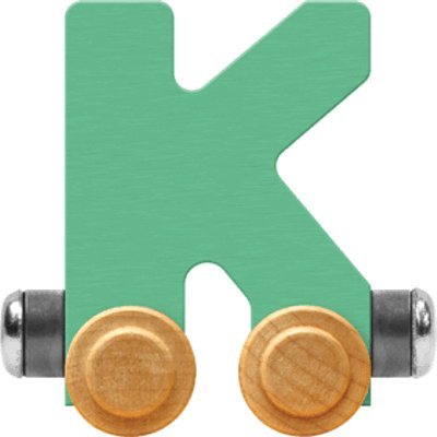Maple Landmark NameTrain Pastel Letter Car K - Made in USA (Green)
