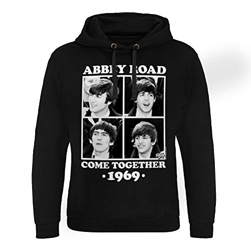 The Beatles Officially Licensed Abbey Road – Come Together Epic Hoodie (Black), X-Large - Les Beatles, Paul McCartney, John Lennon, RIngo Starr, George Harrison The Beatles Officially Licensed Abbey Road - Come Together Epic Hoodie (Black), X-Large