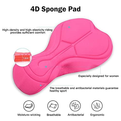 NOOYME Pantalon Corto Ciclismo Mujer Acolchado 4D Pantalones Corto Bicicleta Mujer con Gel Acolchado Pantalones Cortos De Ciclism para Mujer Pantalon Ciclismo Mujer ​Culotte Ciclismo Mujer - imagen 4