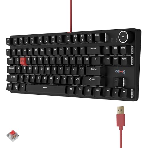 daWg Highkey 373, Anti-Ghosting Wired Mechanical 80% Keyboard, Wh...