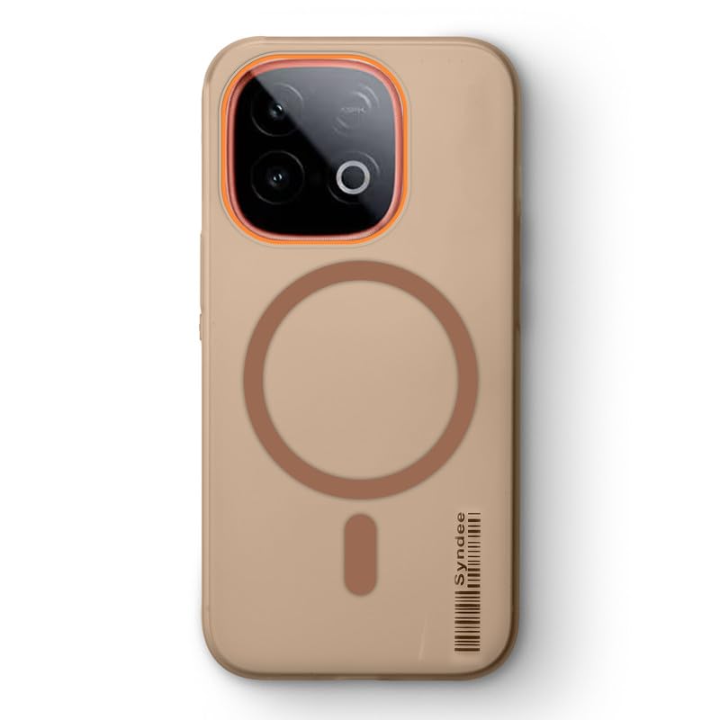 Image of Mr. Case Back Cover for iQOO Neo 10 5G Sleek Frosted Translucent Back Only Compatible with Wireless Magnetic Accessories | Anti-Scratch Shockproof Phone Case - Brown