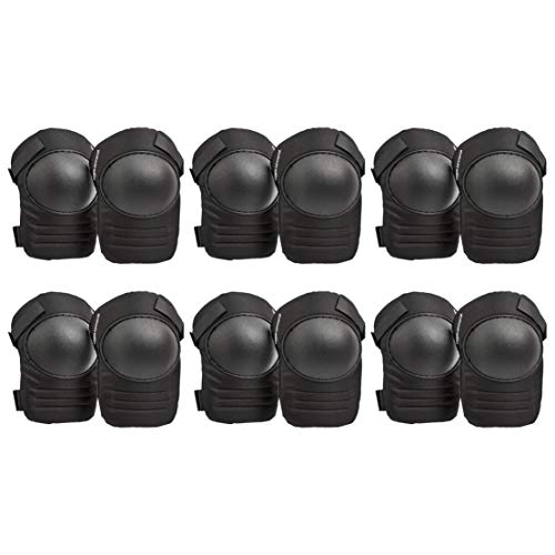AmazonCommercial Swivel Cap Knee Pads, 9 in, Black, 6 pair