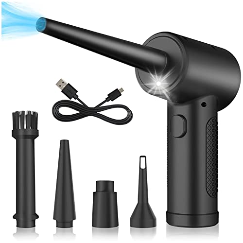 Cordless Electric Air Duster | 51000 RPM Portable Air Blower, 6000mAh Compressed Air Duster with 5 Nozzle attachments, Alternative to Air Can Gas Cleaning for Keyboard Laptop Cleaner