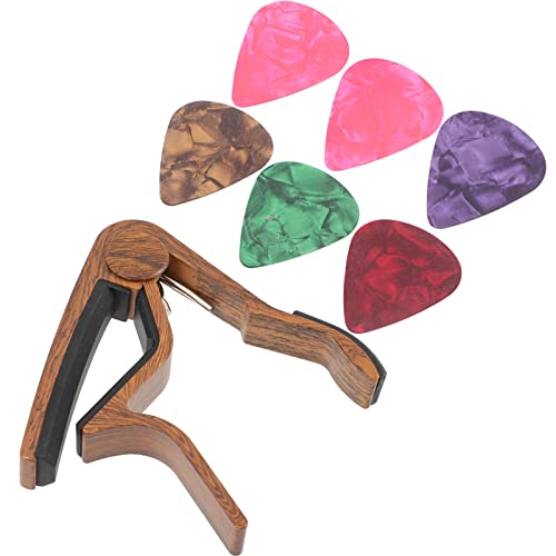 Vaguelly 1 Jeu De Médiator Guitare Capo Guitare Portable Capo Guitare Instrument Accessoire Marron Clair - Les Beatles, Paul McCartney, John Lennon, RIngo Starr, George Harrison Vaguelly 1 Jeu De Médiator Guitare Capo Guitare Portable Capo Guitare Instrument Accessoire Marron Clair