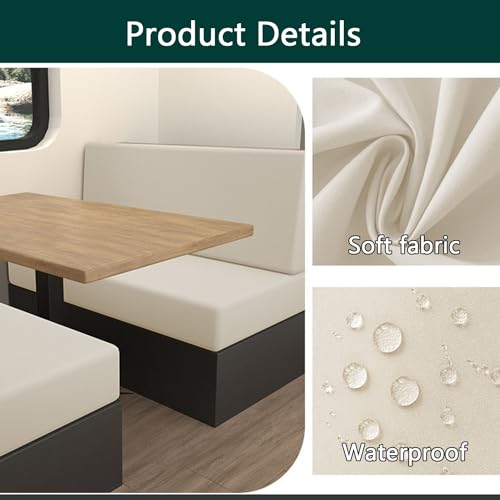 Housse imperméable banquette camping-car extensible beige lot de 4 - 4