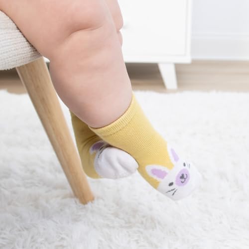 The Peanutshell Organic Baby Girl Socks 0-24 Months Set of 12 - Non-Slip Grip, Soft Cotton Newborn & Toddler Socks - Pastel4