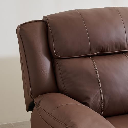 Image of Home Centre | Torino | Electric Recliner | Half Leather | Solid Wood | 3 Seater Recliners | Brown | 2 Years Warranty