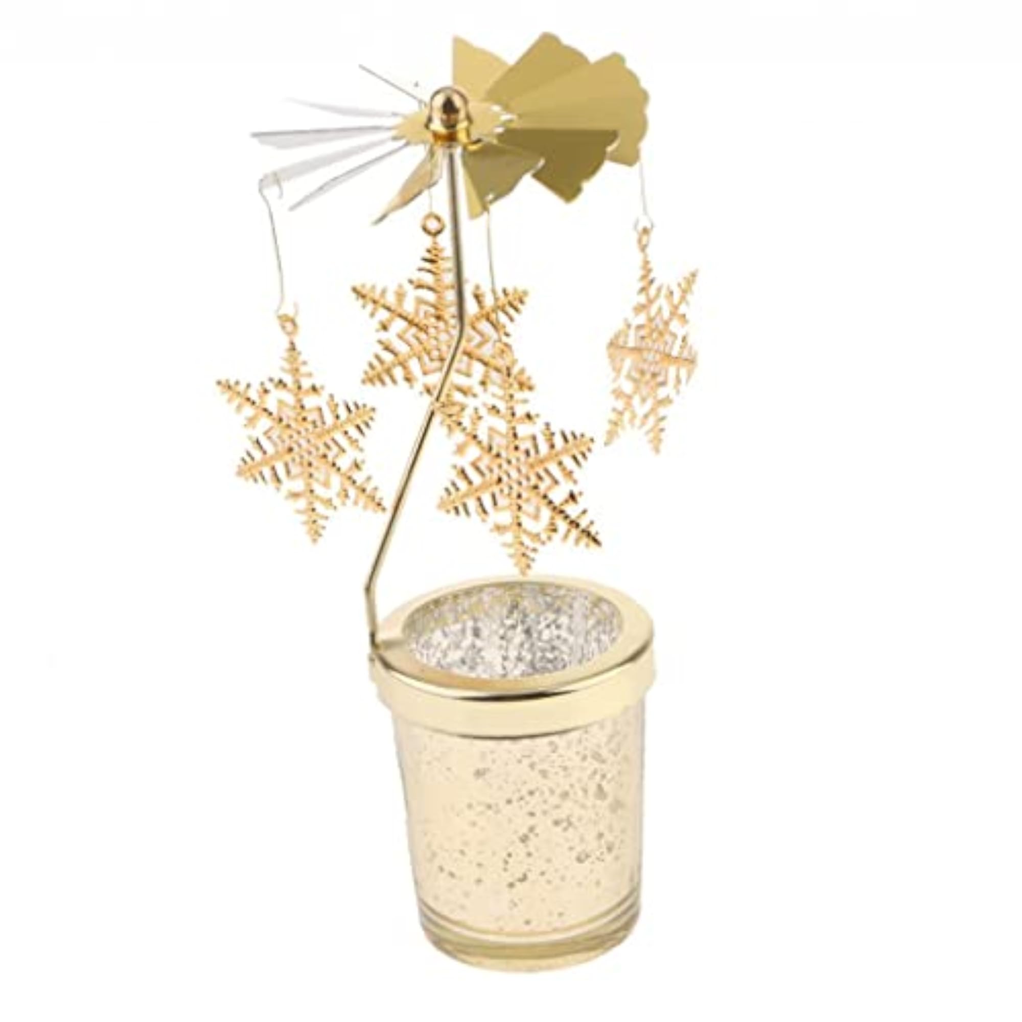 Romantic Rotating Candle Holder Stand Snowflake