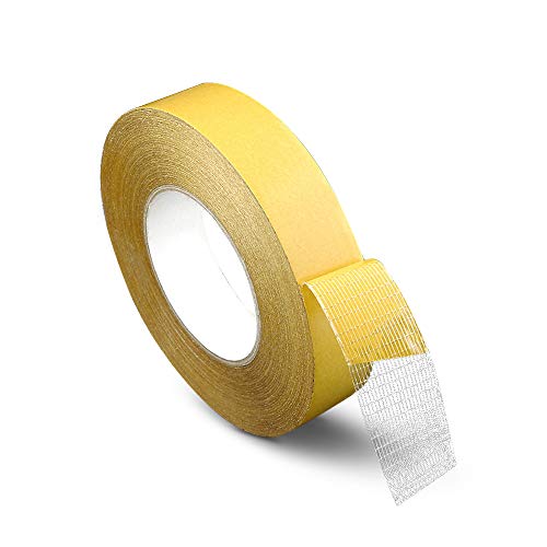 XGzhsa Cinta de doble cara, cinta de fibra autoadhesiva, cinta de fibra de malla súper adhesiva Cinta de doble cara para alfombras, suelos, cuero, automoción, sellado (15 mm x 50 m) Cover