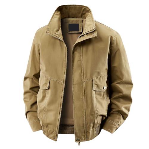 Veste bomber coupe-vent coton col montant zippé blouson homme