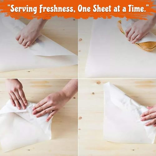 Image of ANCHARA Butter Paper Sheets Premium Quality Butter.Paper Non-Stick, Greaseproof & Smooth | Transparent Eco-Friendly Paper for Craft, Drawing, DIY Art & Cake Lining (Pack of 100) 10inch