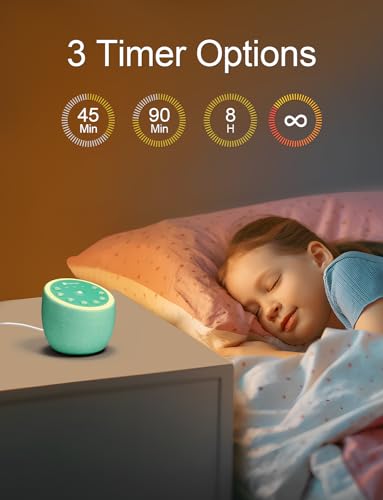Hotmoon White Noise Machine with 40 High-Fidelity Sounds, Sleep Sound Machine with Memory Functions, 8 Lighting Modes, USB Power Supply, for Sleep & Noise Reduction in Bedrooms and Offices, Plug-in. - Image 5